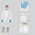 Disposable protective nonwoven gown with ties and belt